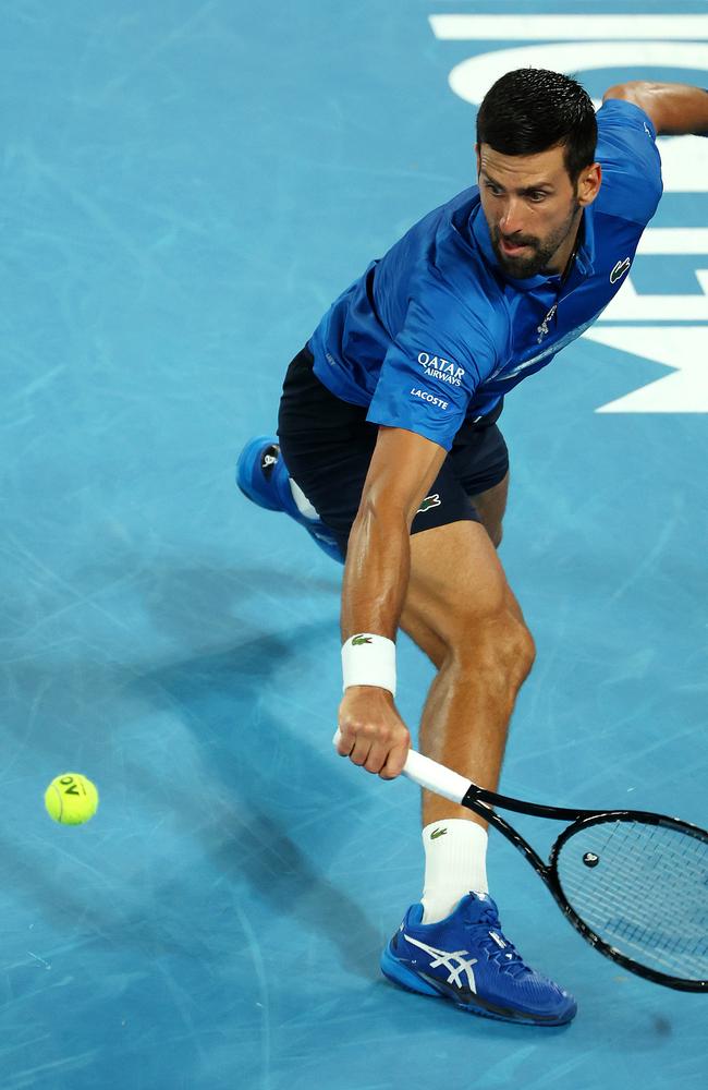 Djokovic’s court coverage has been a trademark of his legendary career. Picture: Mark Stewart