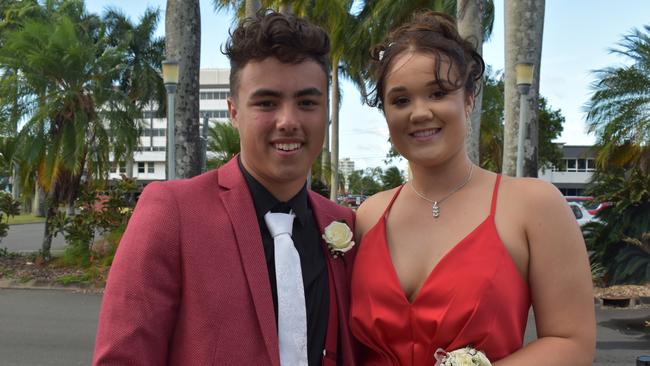 Daeman Burgess and Eve Randell at the Sarina State High School formal at the MECC, Mackay, on Thursday November 19. Picture: Zizi Averill