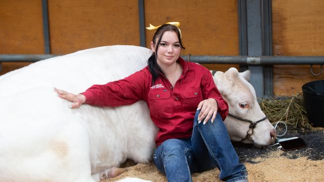 Chloe Repsas, 17, of Meningie Area School between judging at the Royal Adelaide Show. Picture: Brett Hartwig