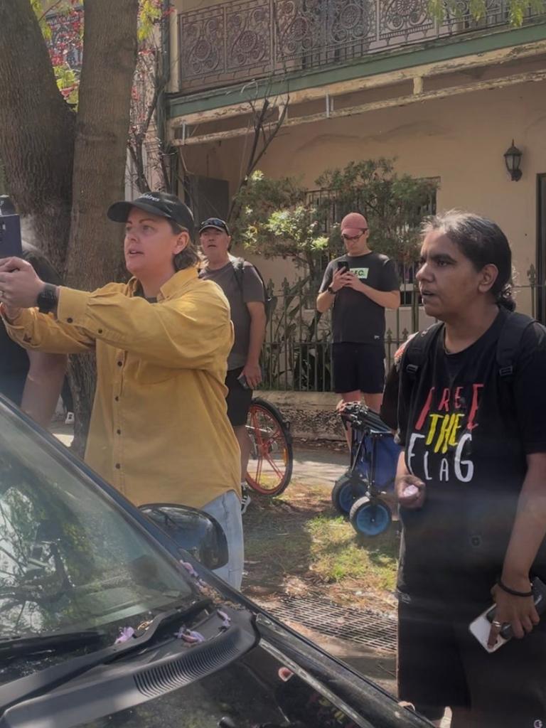 The protesters began trading barbs with royal fans. Picture: News Corp Australia