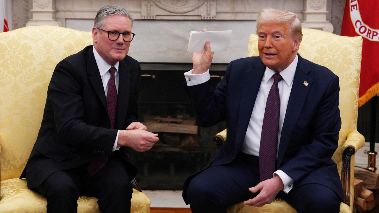 Mr Trump, holding a letter from King Charles, met with Mr Starmer at the White House on February 27. Picture: Carl Court/AFP