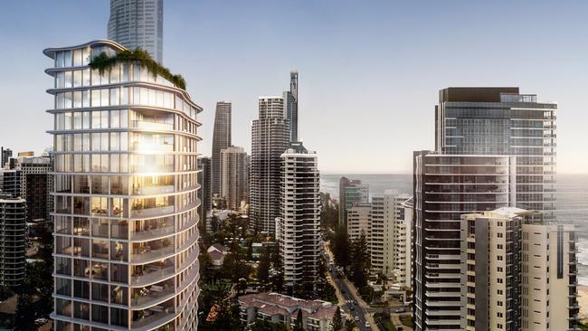 Artist impression of Jinding Developments' 27-storey Surfers Paradise tower which is planned for a site on Thornton Street.