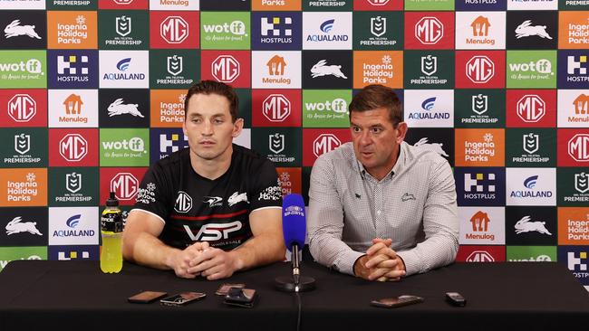 Cam Murray and Jason Demetriou after Friday’s loss to the Roosters. (Photo by Cameron Spencer/Getty Images)