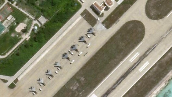 Satellite images showed eight fighter aircraft on the Woody Island airstrip in the Paracels chain.