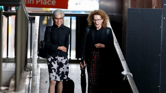 Current RBA board members Elana Rubin and Carol Schwartz leave the Reserve Bank of Australia in Sydney earlier this year. Picture: Nikki Short