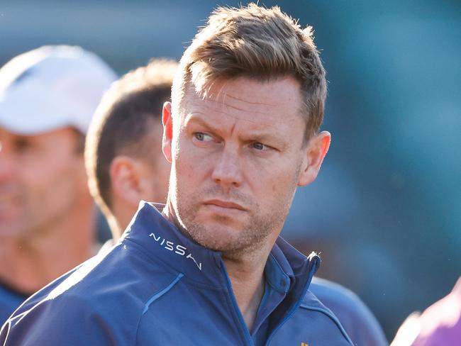 LAUNCESTON, AUSTRALIA – MAY 21: Sam Mitchell, Senior Coach of the Hawks looks on during the 2023 AFL Round 10 match between the Hawthorn Hawks and the West Coast Eagles at UTAS Stadium on May 21, 2023 in Launceston, Australia. (Photo by Dylan Burns/AFL Photos via Getty Images)