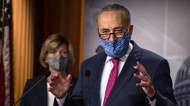 Unaccountable for losses: Chuck Schumer in Washington on Wednesday. Picture: AFP