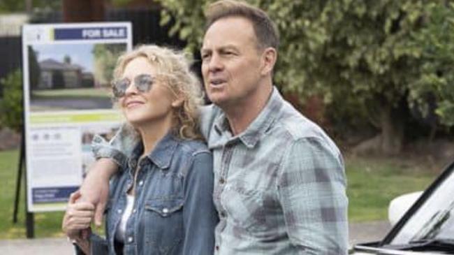 Kylie Minogue and Jason Donovan reunited on Neighbours in 2022. Picture: Supplied.