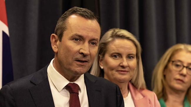 Mark McGowan announced his resignation alongside his wife Sarah. Picture: NCA NewsWire / Colin Murty