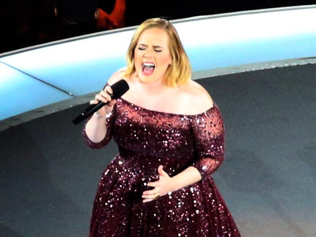 Adele singing i concert at the Gabba - Photo Steve Pohlner