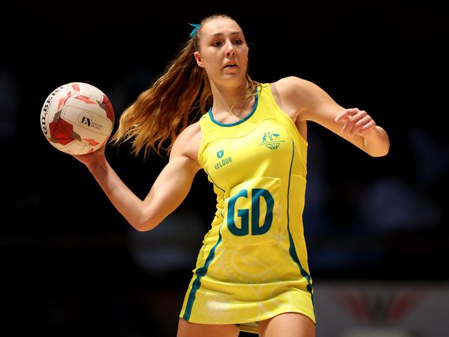 TOBAGO, TRINIDAD AND TOBAGO – AUGUST 10: Gemma Hutchings of Team Australia competes in the FAST5 Netball on day six of the 2023 Youth Commonwealth Games at Shaw Park Complex on August 10, 2023 in Tobago, Trinidad and Tobago. (Photo by Harry How/Getty Images for Commonwealth Sport)