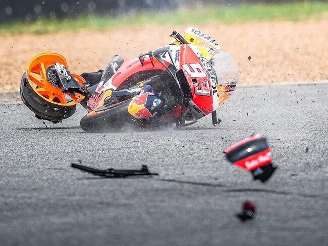 Marc Marquez's bike after the crash