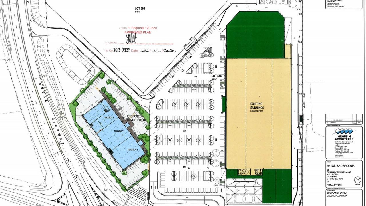 The development on the western part of the block was approved as part of the Bunnings application in 2012.