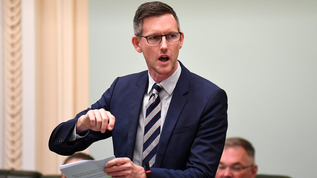 Queensland Transport Mark Bailey speaks during Question Time at Parliament House in Brisbane. Picture: NCA NewsWire / Dan Peled