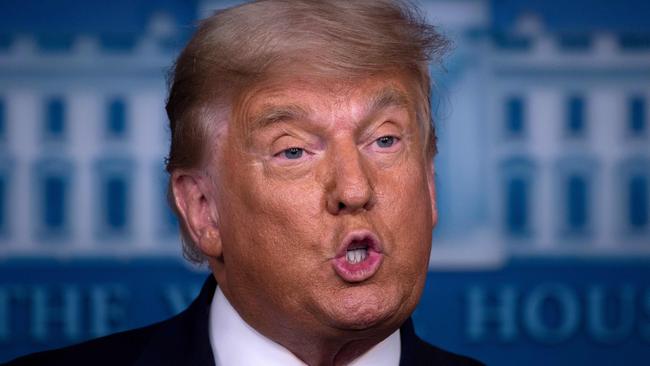 US President Donald Trump speaks in the Brady Briefing Room at the White House in Washington, DC on November 5. Picture: Brendan Smialowski/AFP