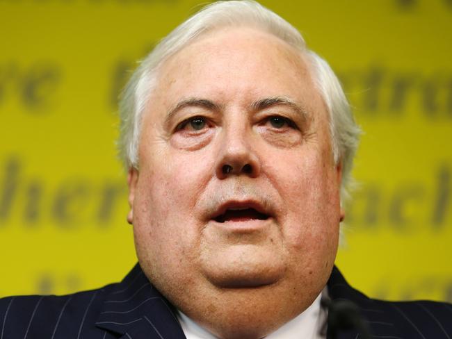 Clive Palmer speaking at a press conference about Queensland nickel. Pics Tara Croser.