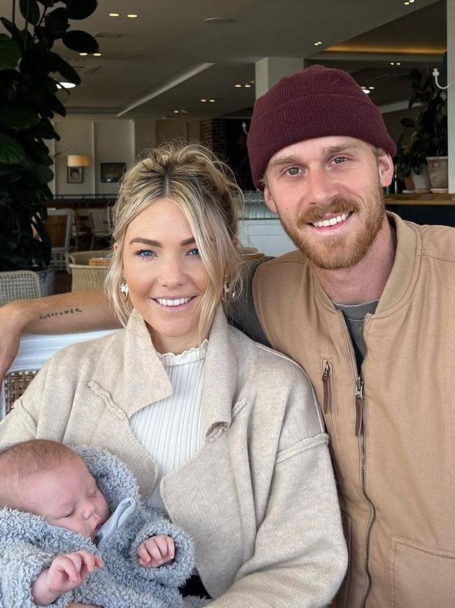 Sam Frost and Jordie Hansen with their son Ted. Picture: Instagram