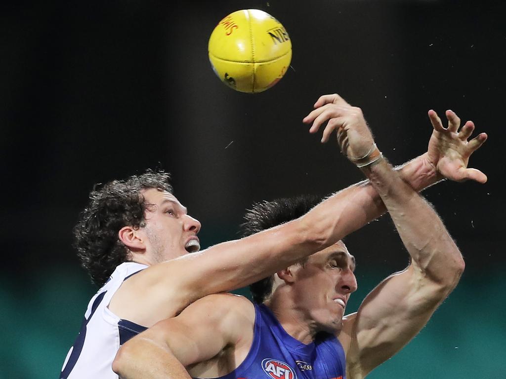 Darcy Fort (left) and Oscar McInerney will be teammates next season. Picture: Matt King/AFL Photos/via Getty Images