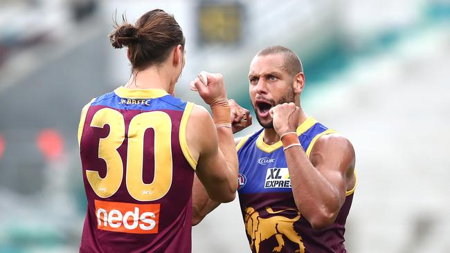 Cameron Ellis-Yolmen celebrates a goal against his former side. Picture: Getty Images