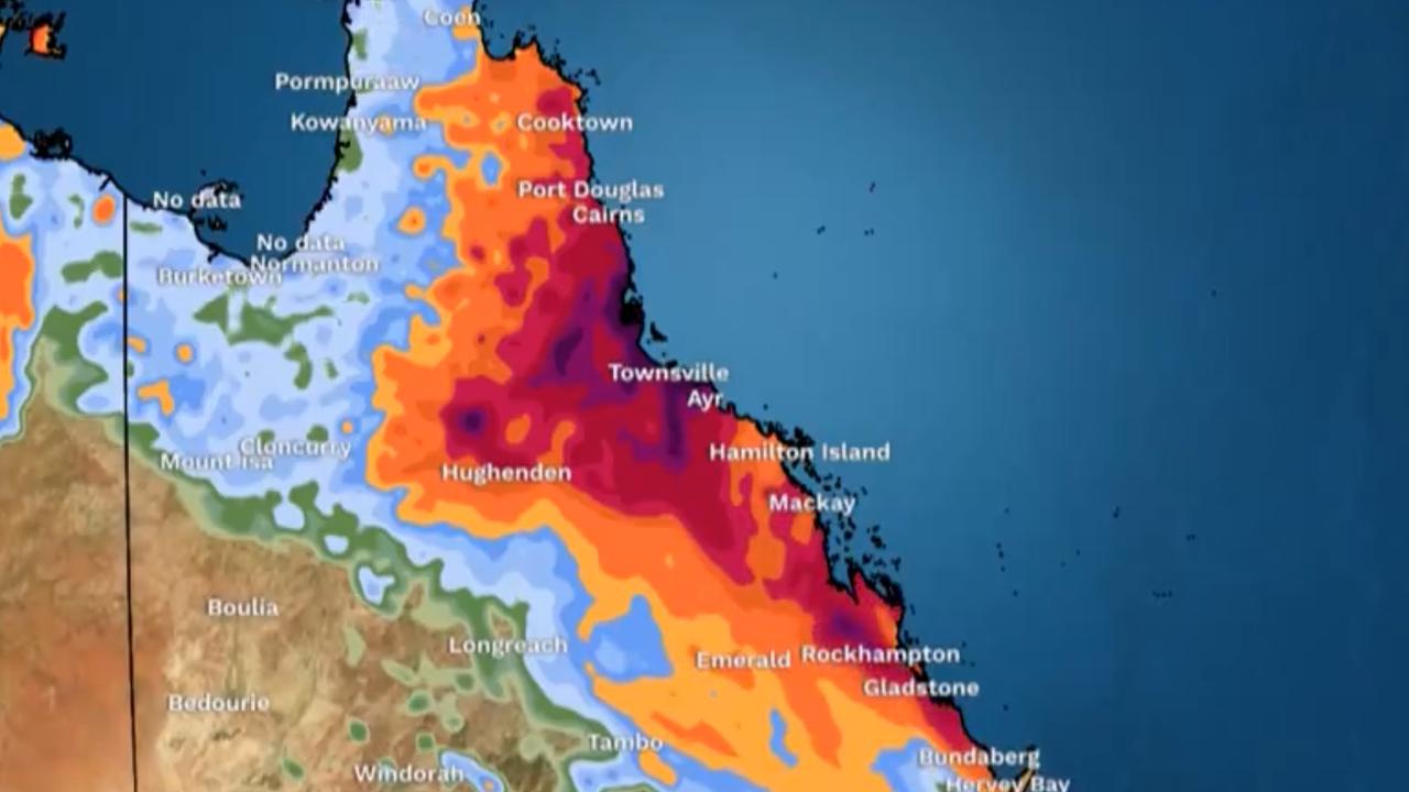 Bureau of Meteorology expects heavy rainfall to wash over North Queensland on Saturday. Picture: BOM