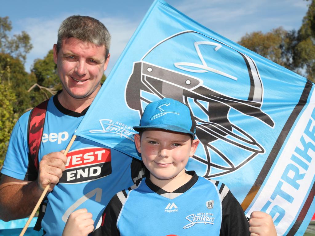 Wayne Broughton of Moana with son Zac at the game. Picture Dean Martin