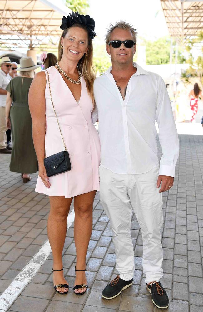 Cara and Andrew Robinson out and about at Corbould Park for the Melbourne Cup Race Day in Caloundra. Picture: Patrick Woods.