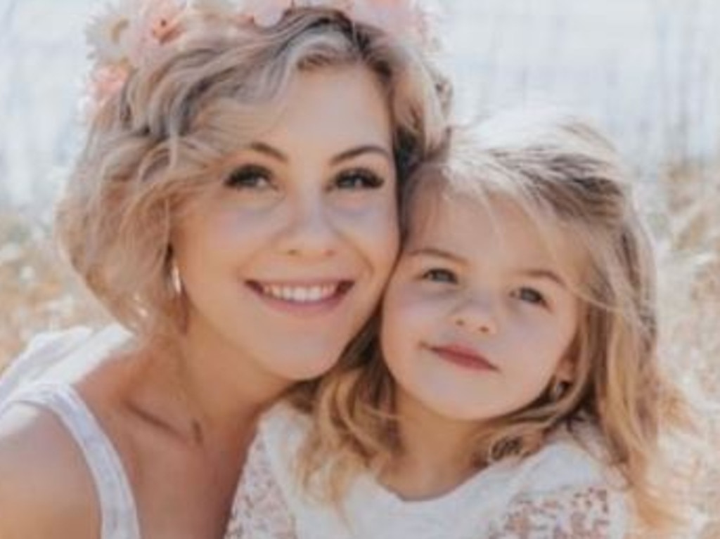 The makeup artist is pictured with her daughter Marg, who is currently being cared for by the young mum’s parents. Picture: GoFundMe