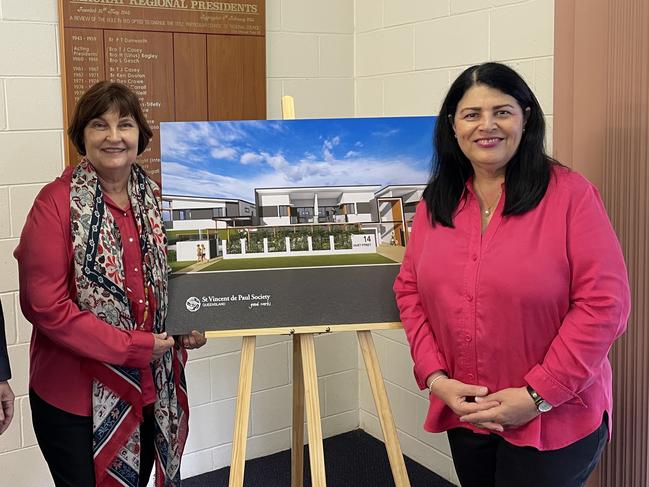 Mackay Labor MP Julieanne Gilbert with Industrial Relations Minister Grace Grace announcing a $5m replacement Vinnies in Mackay, complete with social housing. Picture: Paul Brescia