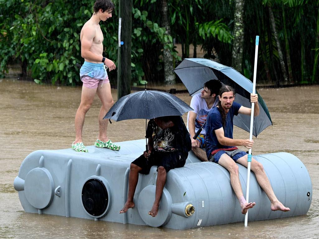 Ingham became the centre of attention on Sunday as the town reached near record flood levels. Photo – Mostyn Swain