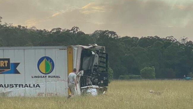 A train has derailed onto The Hilltop Farm equestrian centre off Morrows Road in Nana Glen. Property owner Michelle Morrow was relieved the driver of the train and her horses were all unharmed.