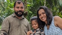 Tony Varghese with his wife and child. Picture: Supplied