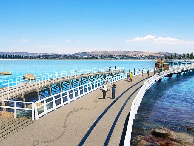 Artist's impressions of the planned new Granite Island causeway atVictor Harbor