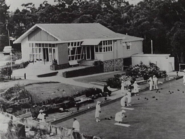 The bowling club building, pictured in 1956.