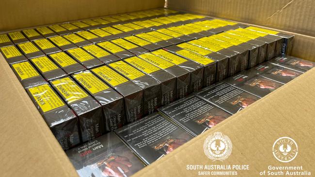 Illicit tobacco worth an estimated $1 million seized by SA Police. Picture: SAPOL