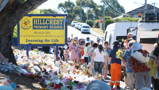 Memorial site at Hillcrest Primary School. Picture: Brodie Weeding/pool