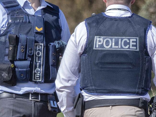 Shooting near Glenfern in the Derwent Valley, police searching at the intersection of Glenfern Road and Triffetts Road. Picture: Chris Kidd