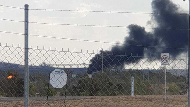 Smoke billows from North Goonyella mine near Moranbah