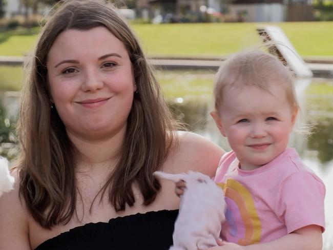 Lily McGowan with her mum Sam McGowan.