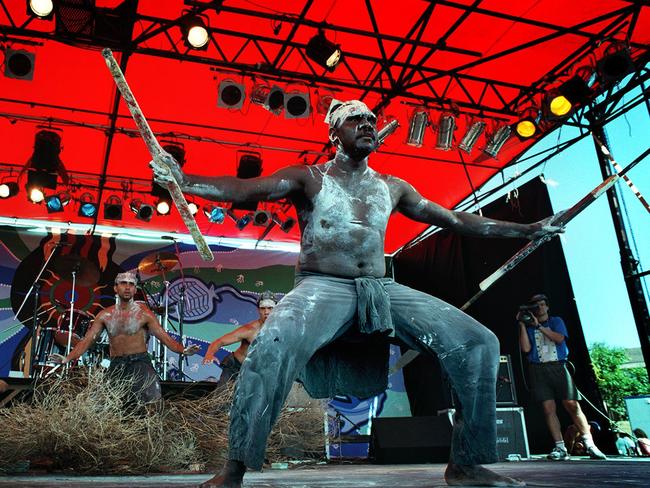 Bangarra Dance Company performing at the Survival Concert, part of the 1996 Australia Day (AD) celebration at La Perouse.