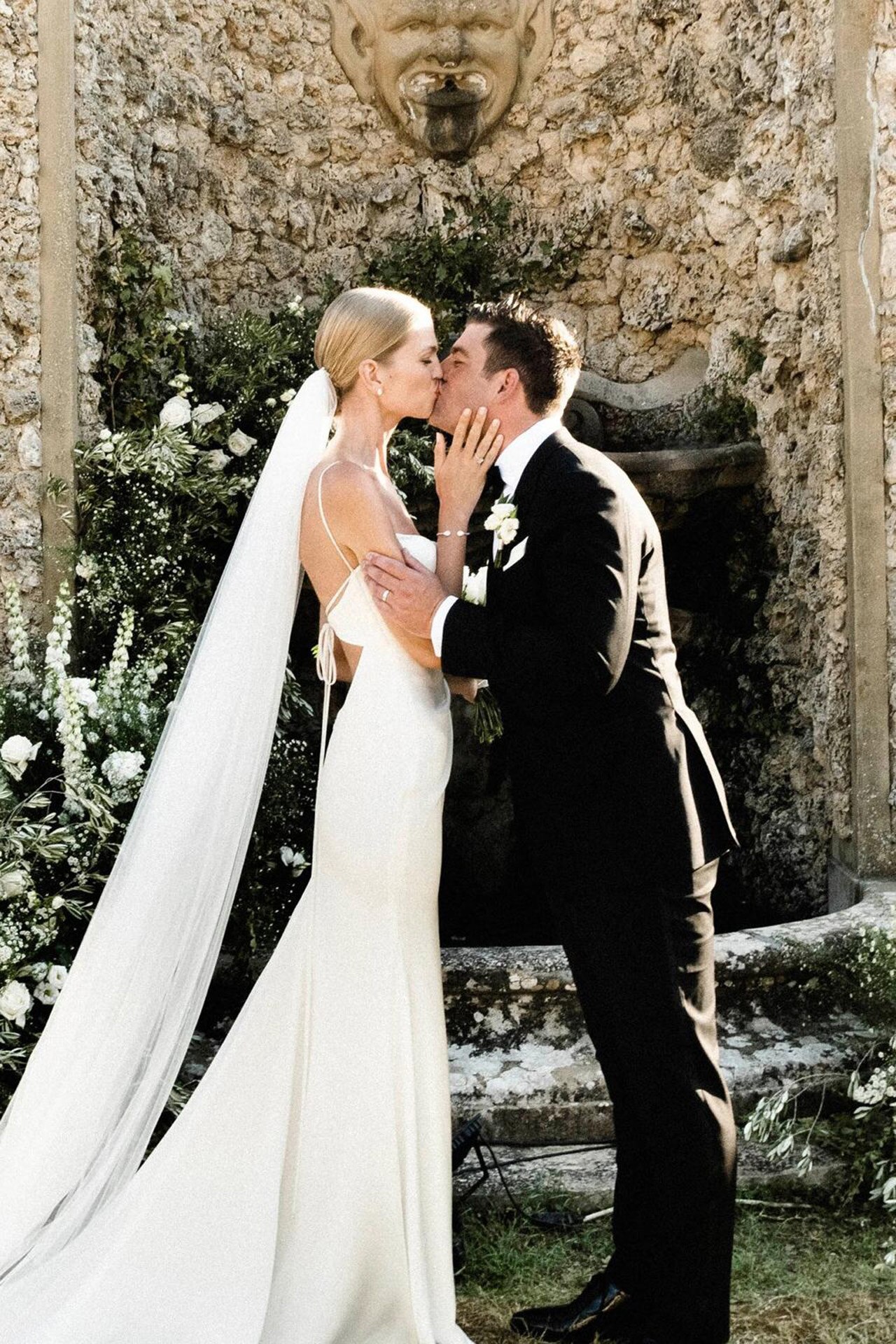 <p><em>Image credits: Casper van den Linden. From <a href="https://www.vogue.com.au/brides/weddings/model-daphne-groeneveld-wore-galia-lahav-for-her-villa-wedding-in-florence/image-gallery/70a1a59ef98869538e6abfb2dbf0ec8c" target="_blank" rel="noopener">model Daphne Groeneveld wore Galia Lahav for her villa wedding in Florence</a></em></p><h2>Daphne Groeneveld in Galia Lahav</h2><p>Daphne Groeneveld&rsquo;s Tuscan wedding in 2022 was an Italian affair. Groenveld and her husband Justin Hopwood were married at the Villa Medicia di Lilliano in Florence. Daphne wore a custom Galia Lahav gown, Boucheron jewels and Gianvito Rossi shoes. Her gown was simple but flattering&mdash;with a straight neckline, spaghetti straps and a fitted silhouette, accompanied by a long veil that trailed from below her low, sleek bun.</p>