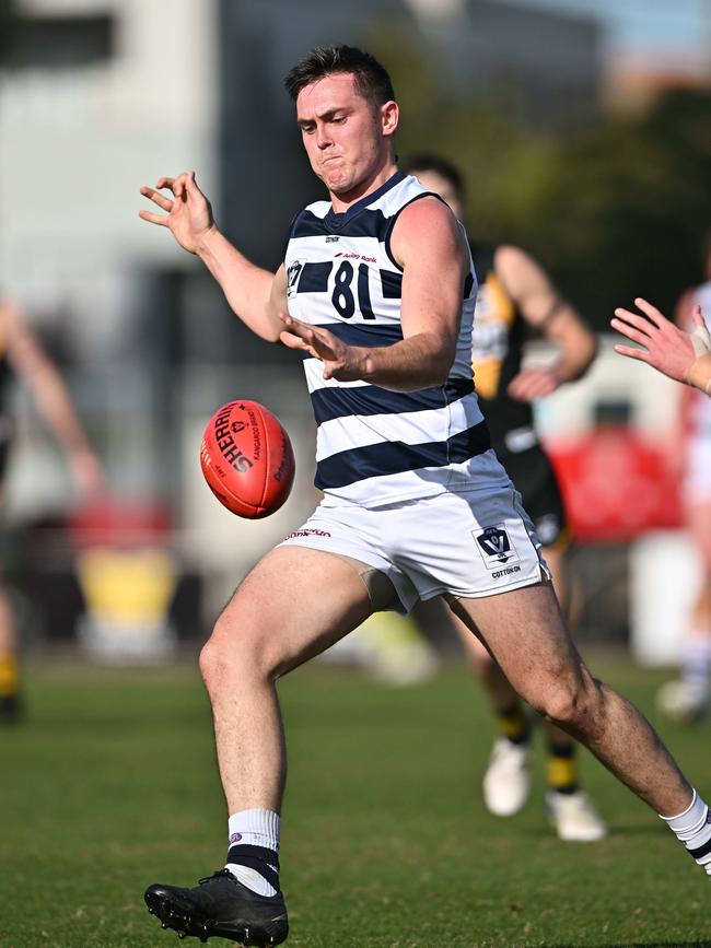 Gus Byrne playing for Geelong VFL team in 2022. Picture: Andy Brownbill