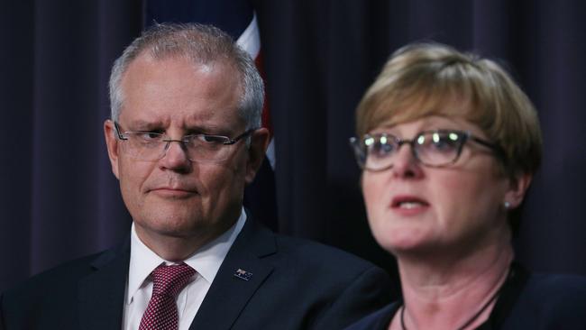 The Prime Minister has confirmed The Australian’s story on Thursday, revealing Linda Reynolds was heard calling alleged rape victim Brittany Higgins a “lying cow”. Picture: Gary Ramage