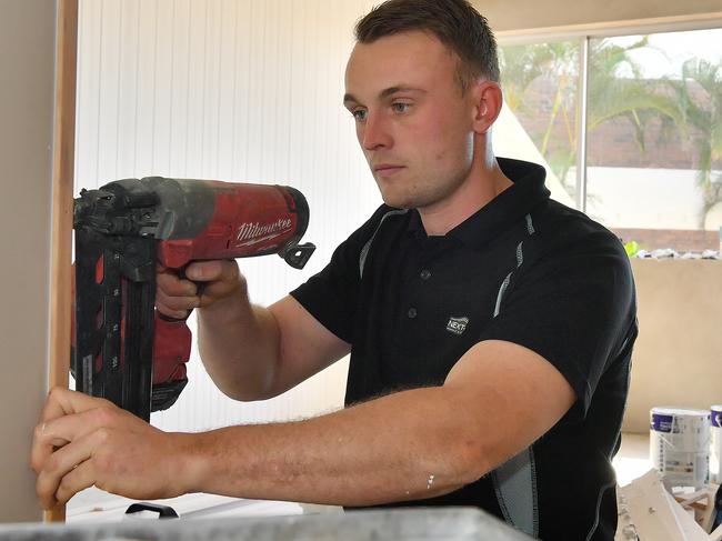 Chippie Callum Abbott is frustrated that unqualified handy-people are doing dodgy home renovations that he and his colleagues end up having to fix. Picture: John McCutcheon