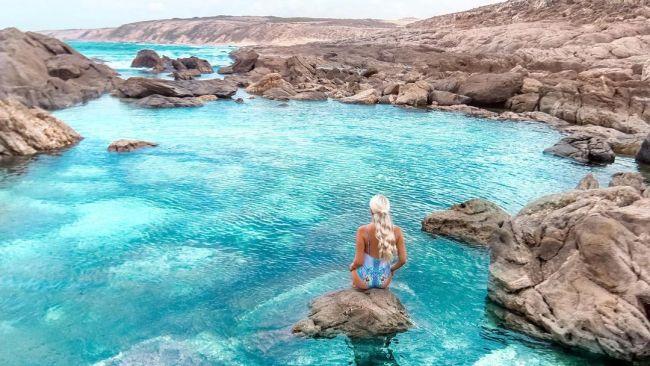 7/7Greenly Beach rockpool, Eyre Peninsula Located in Coulta on the Eyre Peninsula,  Greenly Beach is just an hour's drive away from Port Lincoln and is home to spacious and aqua rockpools that will have you living out your mermaid dreams. Picture: Instagram/@@helen_jannesonbense
See also:- Australia’s 11 most swimsuit-worthy destinations- Natural pools worth travelling the world for