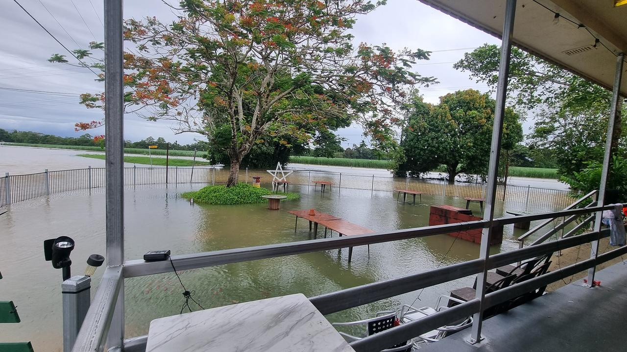 The Euramo Hotel is right between the Tully and Murray rivers, and is renowned for flooding. Locals take a boat directly from home to the hotel for a beer when the water rises. Picture: Supplied