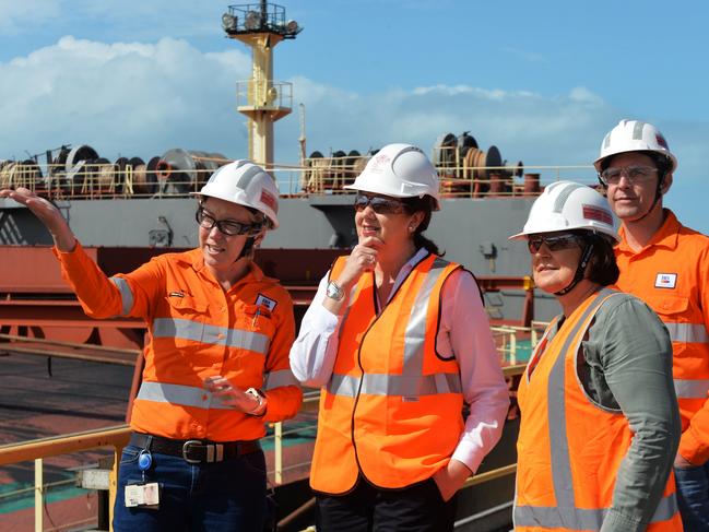 Premier Annastacia Palaszczuk with Member for Mackay Julieanne Gilbert Photo - Caitlin Charles