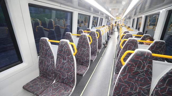 Passenger numbers on trains have dropped. Picture: AAP Image/Richard Gosling