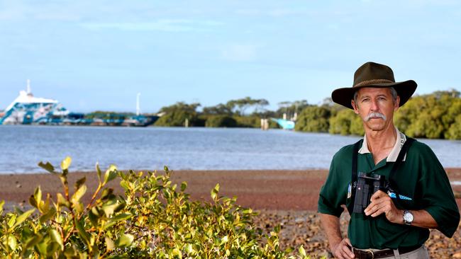 Part of Moreton Bay Marine Park will have to be revoked to accommodate the Toondah Harbour development. Marine biologist David Milton in Cleveland. Picture: Renae Droop