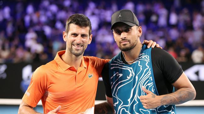 Nick Kyrgios will interview Novak Djokovic live at the Australian Open. Picture: Mark Stewart