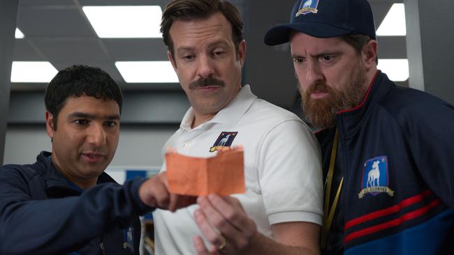 Ted Lasso starring Jason Sudeikis (centre) garnered 20 nominations.